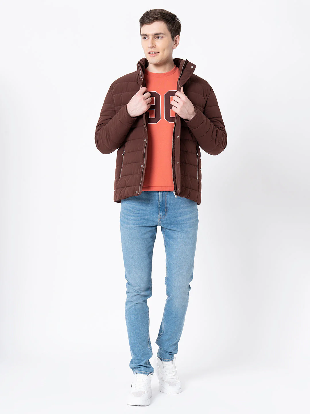 Men's Brown  Solid Jacket - Image 5