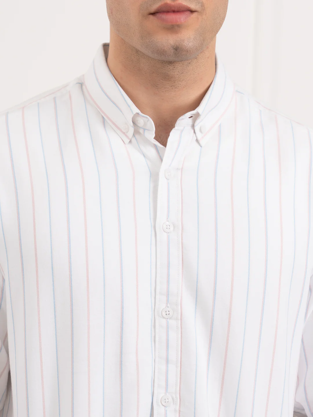 Menâ€™s Cotton Oxford Stripe Shirt for Smart Casual Style - Image 5