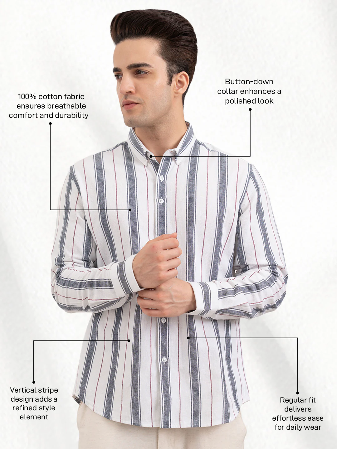 Menâ€™s Cotton Shirt for Refined Casual Style - Image 2