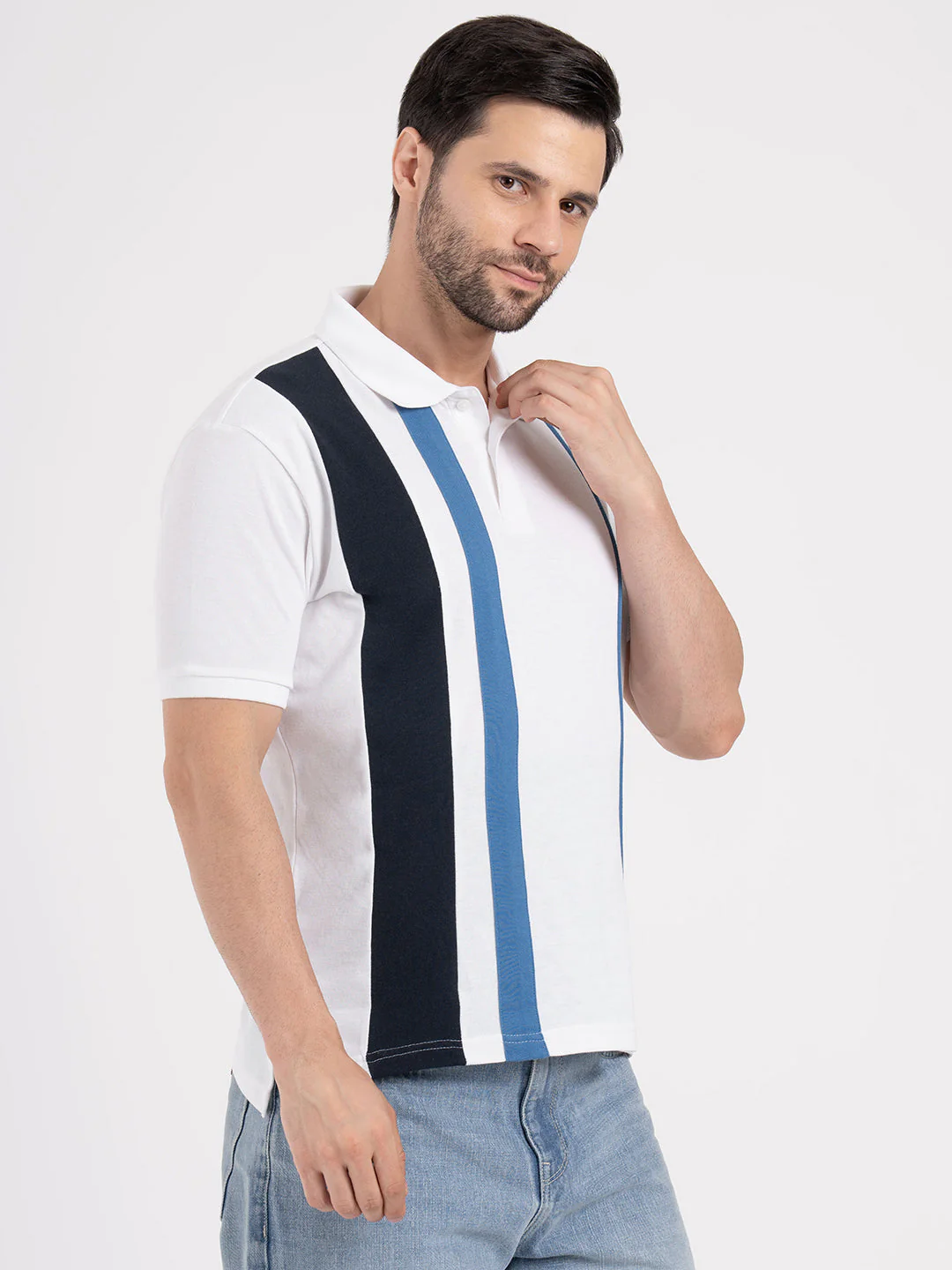 Mens Cut & Sew Polo T-Shirt - Image 2