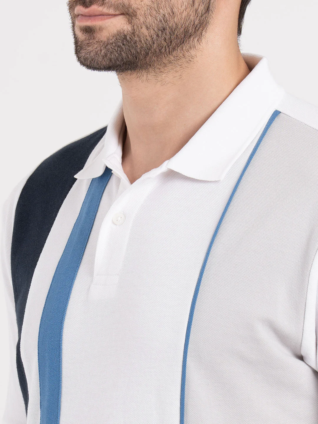Mens Cut & Sew Polo T-Shirt - Image 4