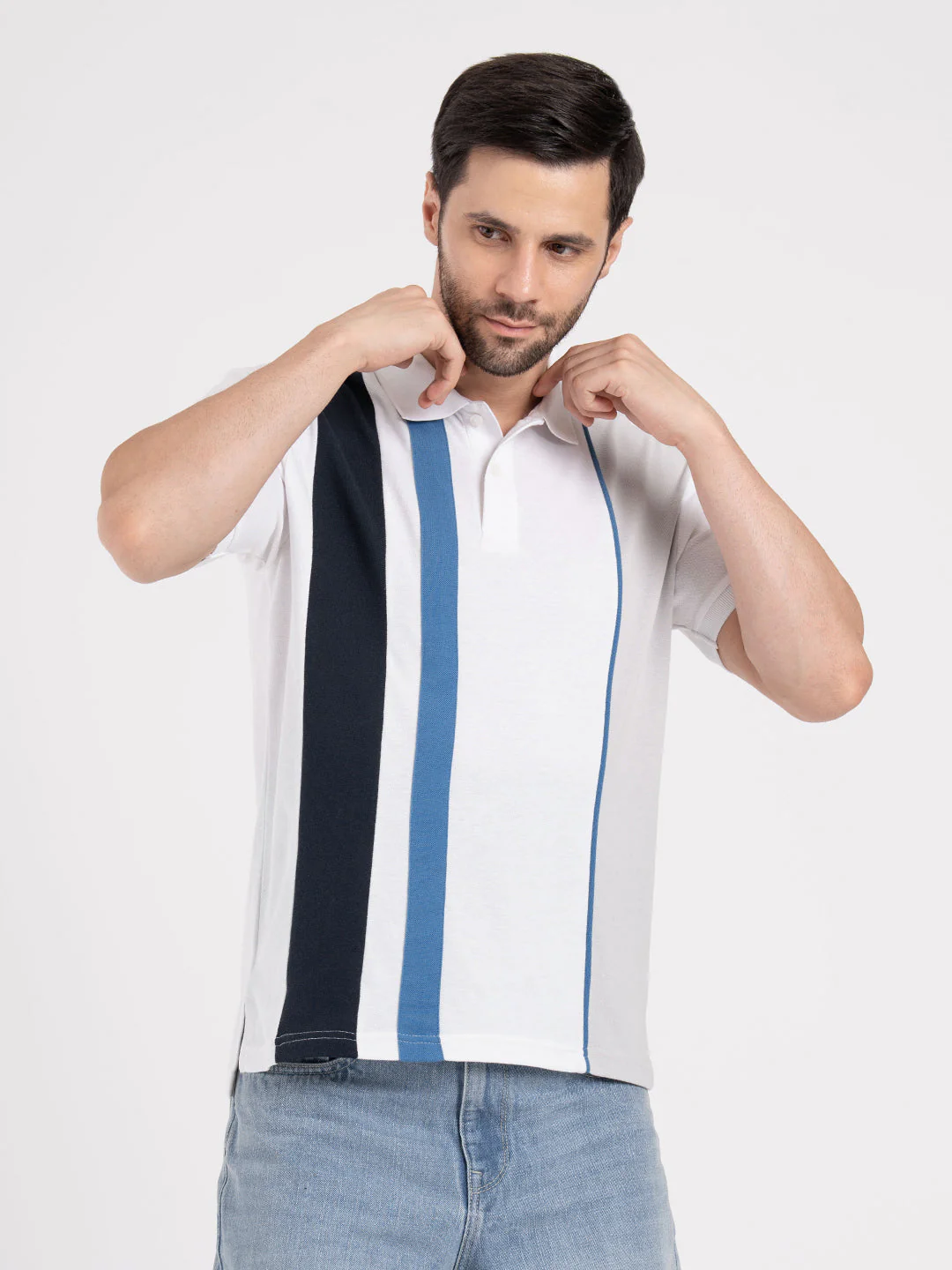 Mens Cut & Sew Polo T-Shirt - Image 6