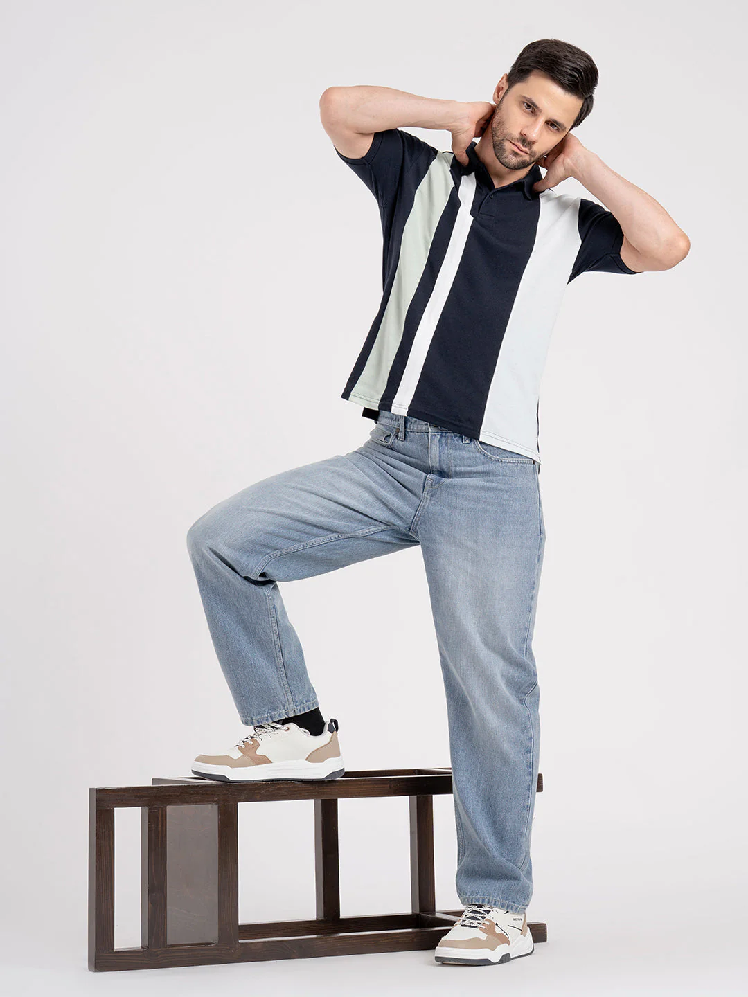 Mens Cut & Sew Polo T-Shirt - Image 5