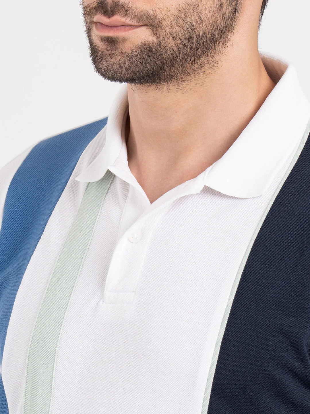 Mens Cut & Sew Polo T-Shirt - Image 4