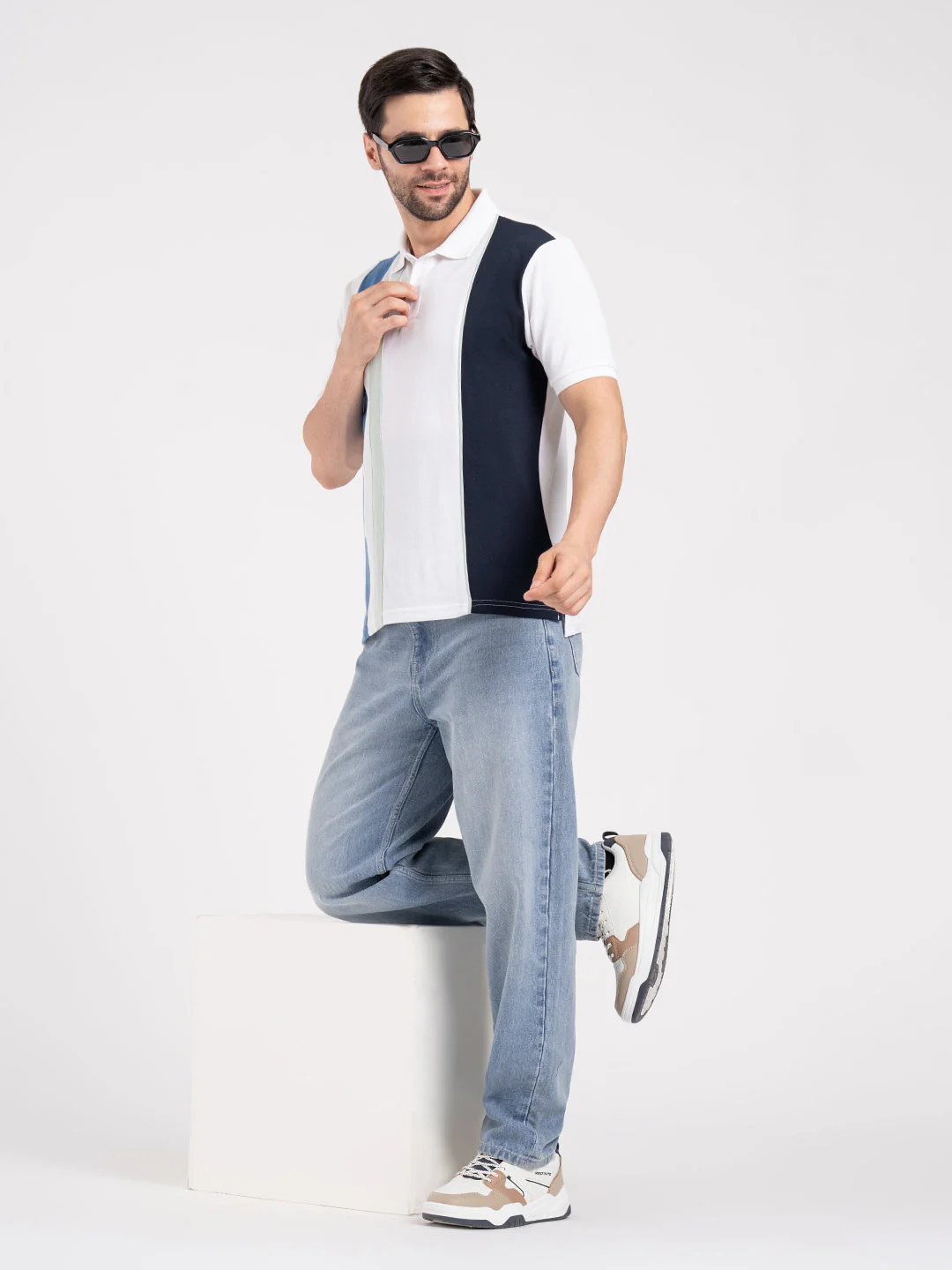 Mens Cut & Sew Polo T-Shirt - Image 5