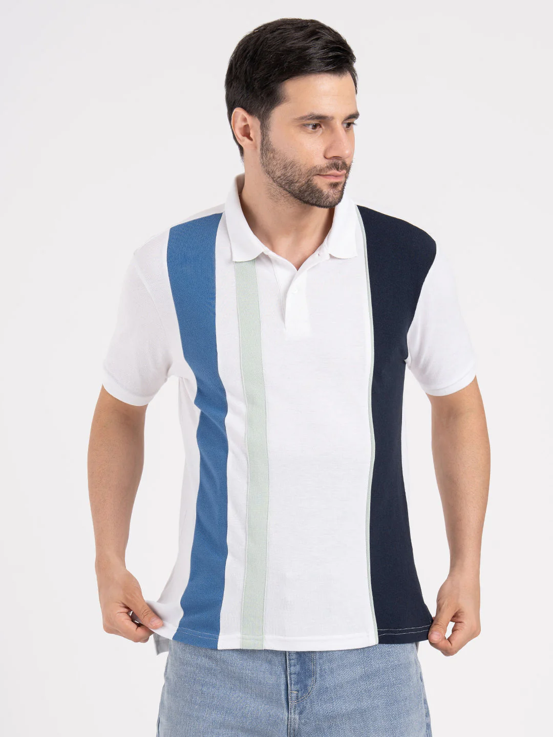 Mens Cut & Sew Polo T-Shirt - Image 6