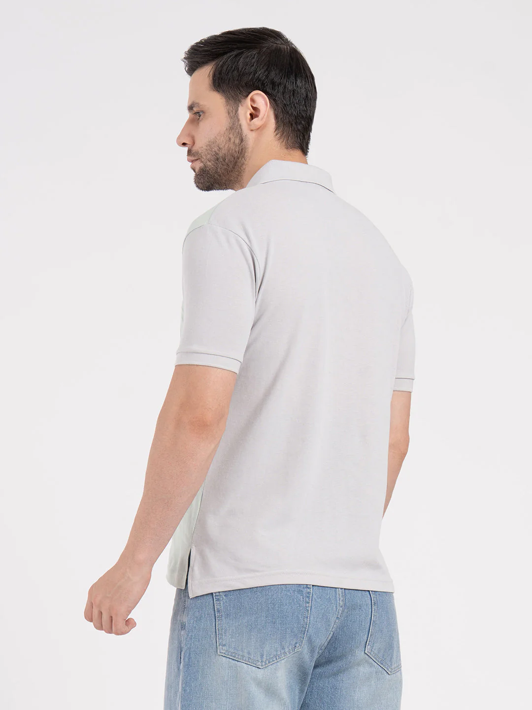 Mens Cut & Sew Polo T-Shirt - Image 3