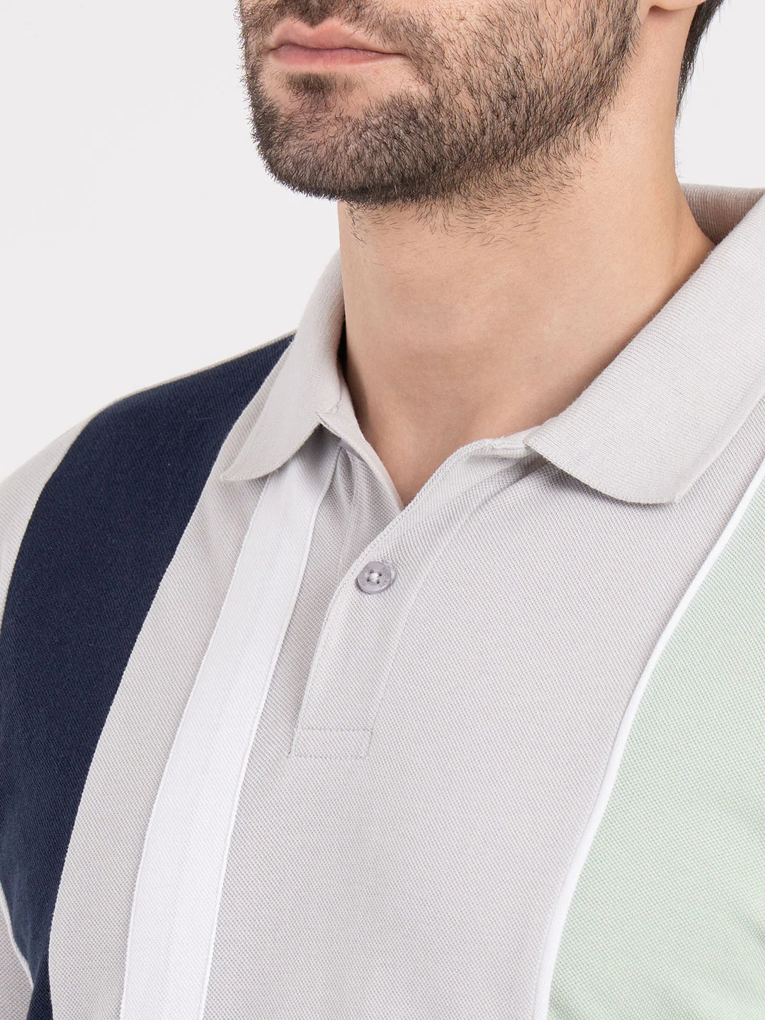 Mens Cut & Sew Polo T-Shirt - Image 4