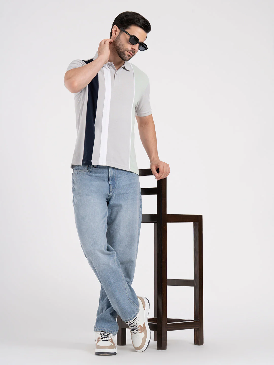 Mens Cut & Sew Polo T-Shirt - Image 5