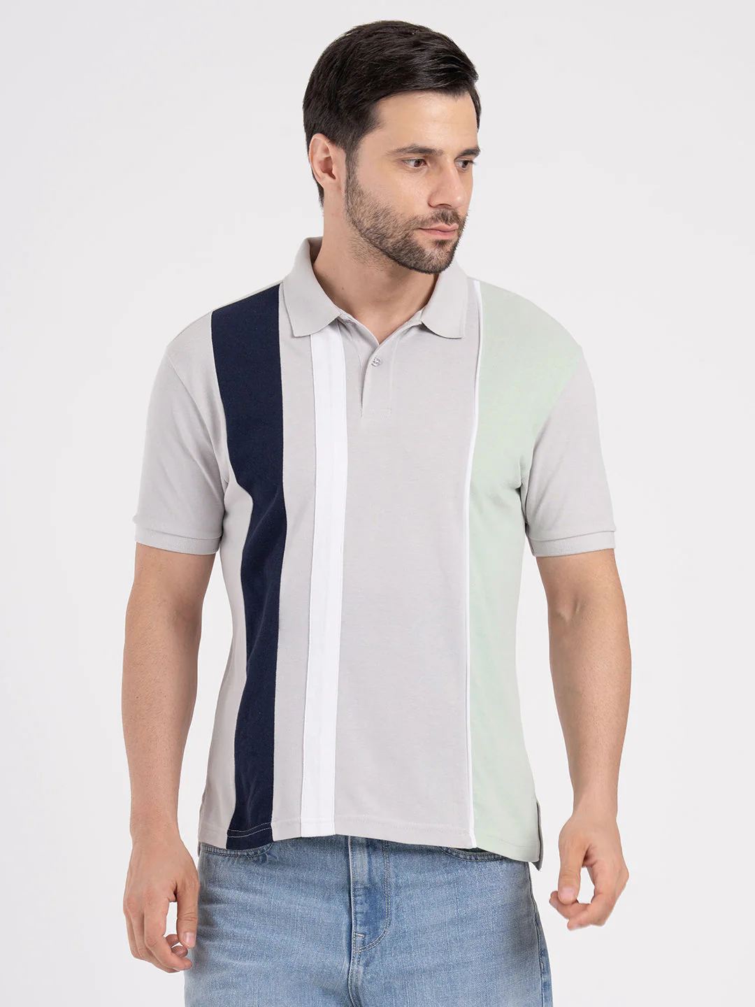 Mens Cut & Sew Polo T-Shirt - Image 6
