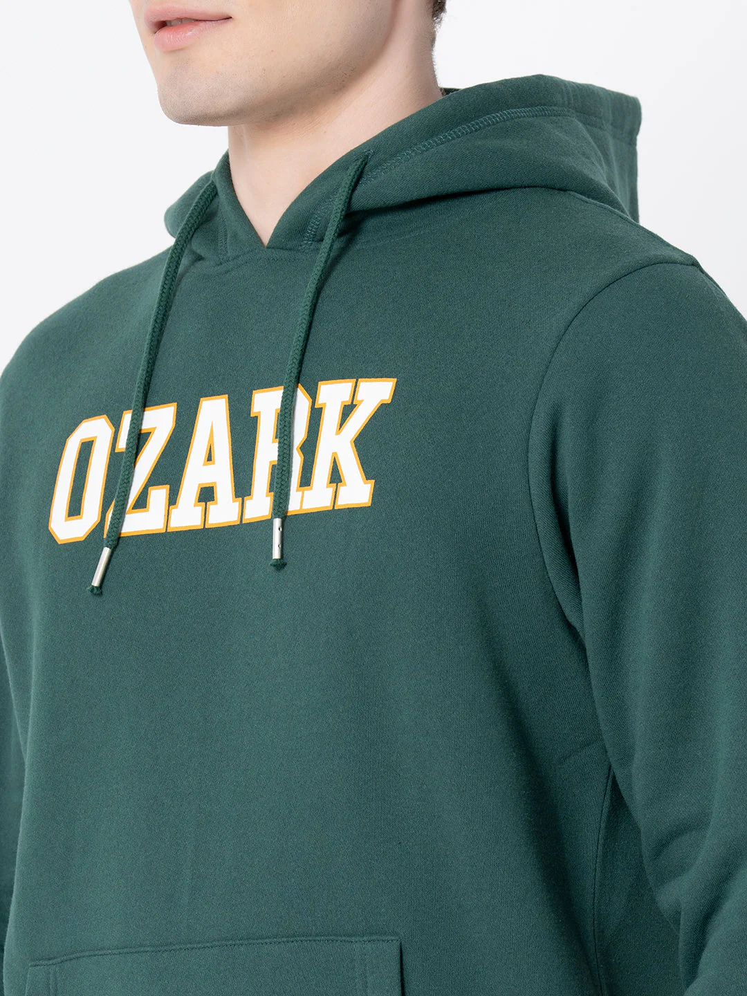 Men's Dark Green Graphic Print Hoodie - Image 4