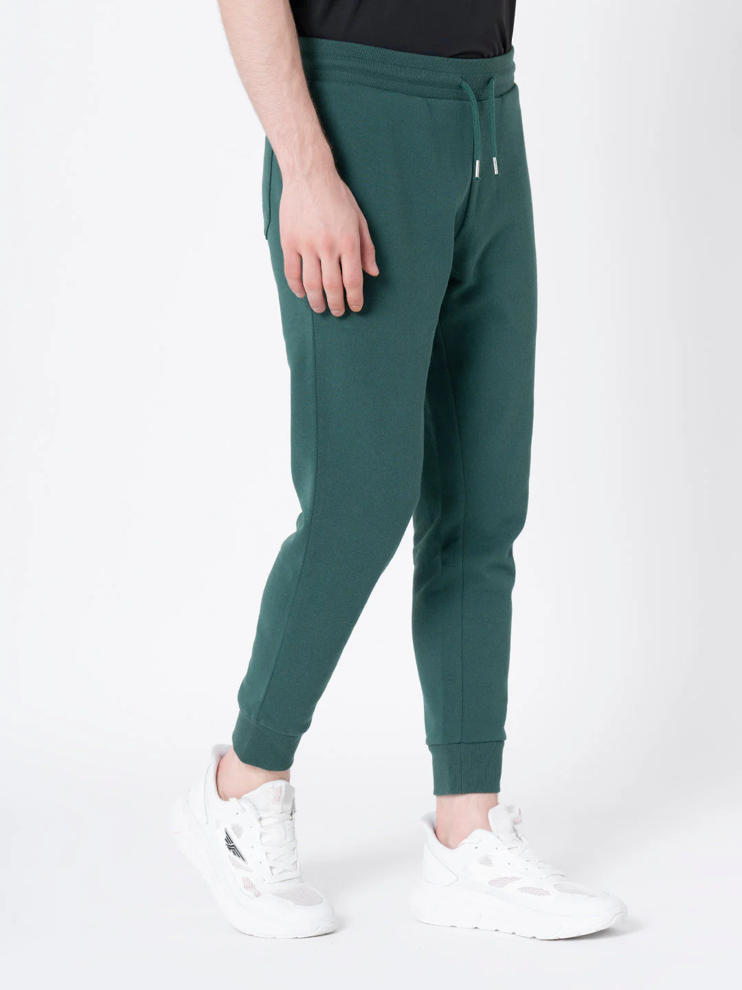 Men's Dark Green Solid Jogger - Image 2