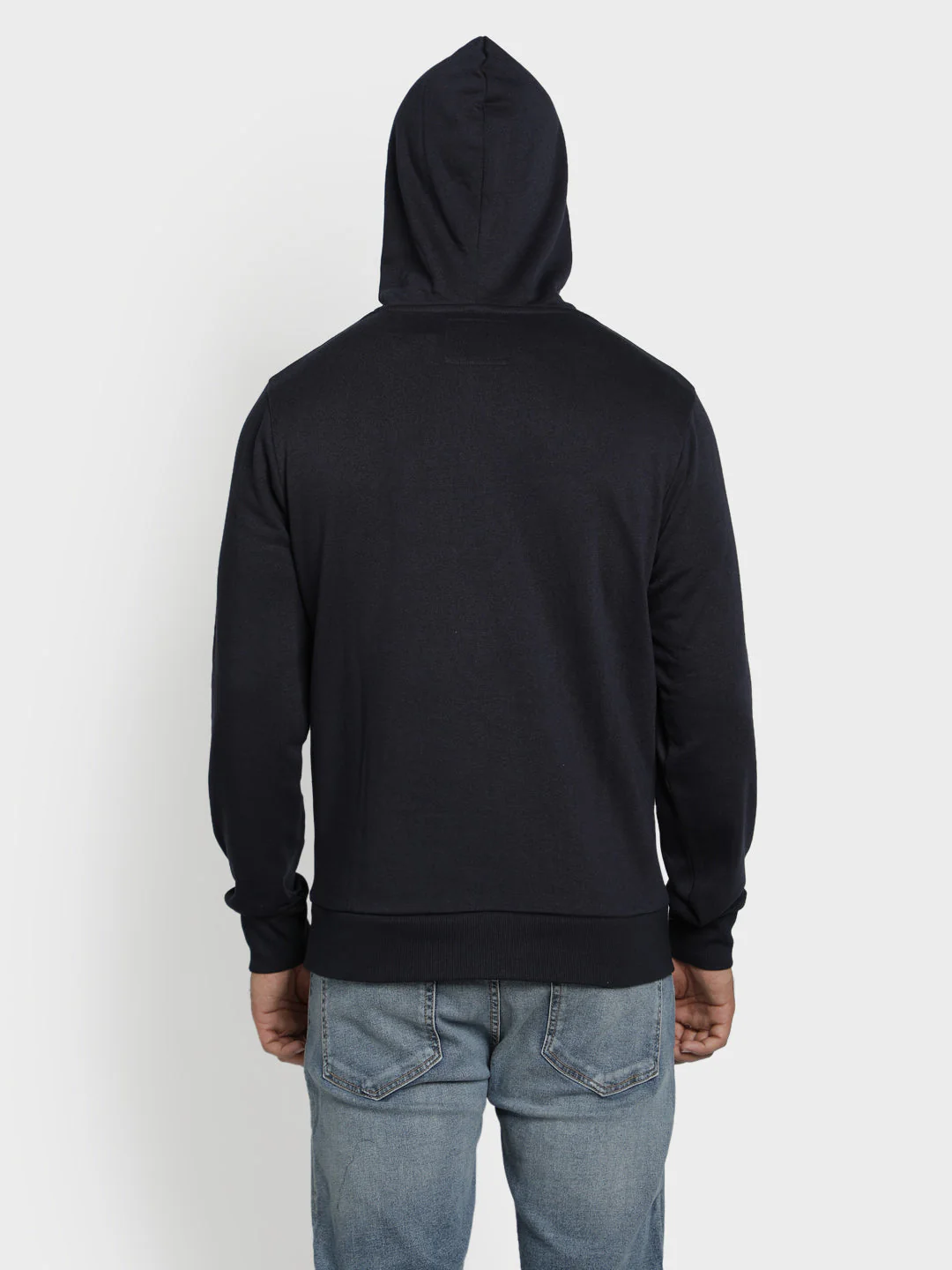 Men's Dark Navy Chest Cotton Polyester Hoodie - Image 5