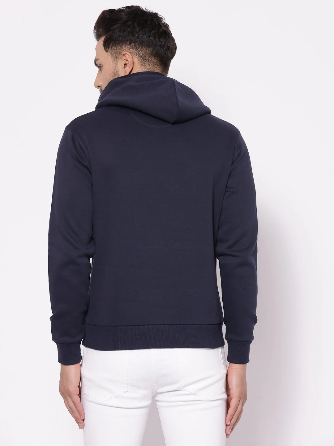 Men's Dark Navy Graphic Print Hoodies - Image 3