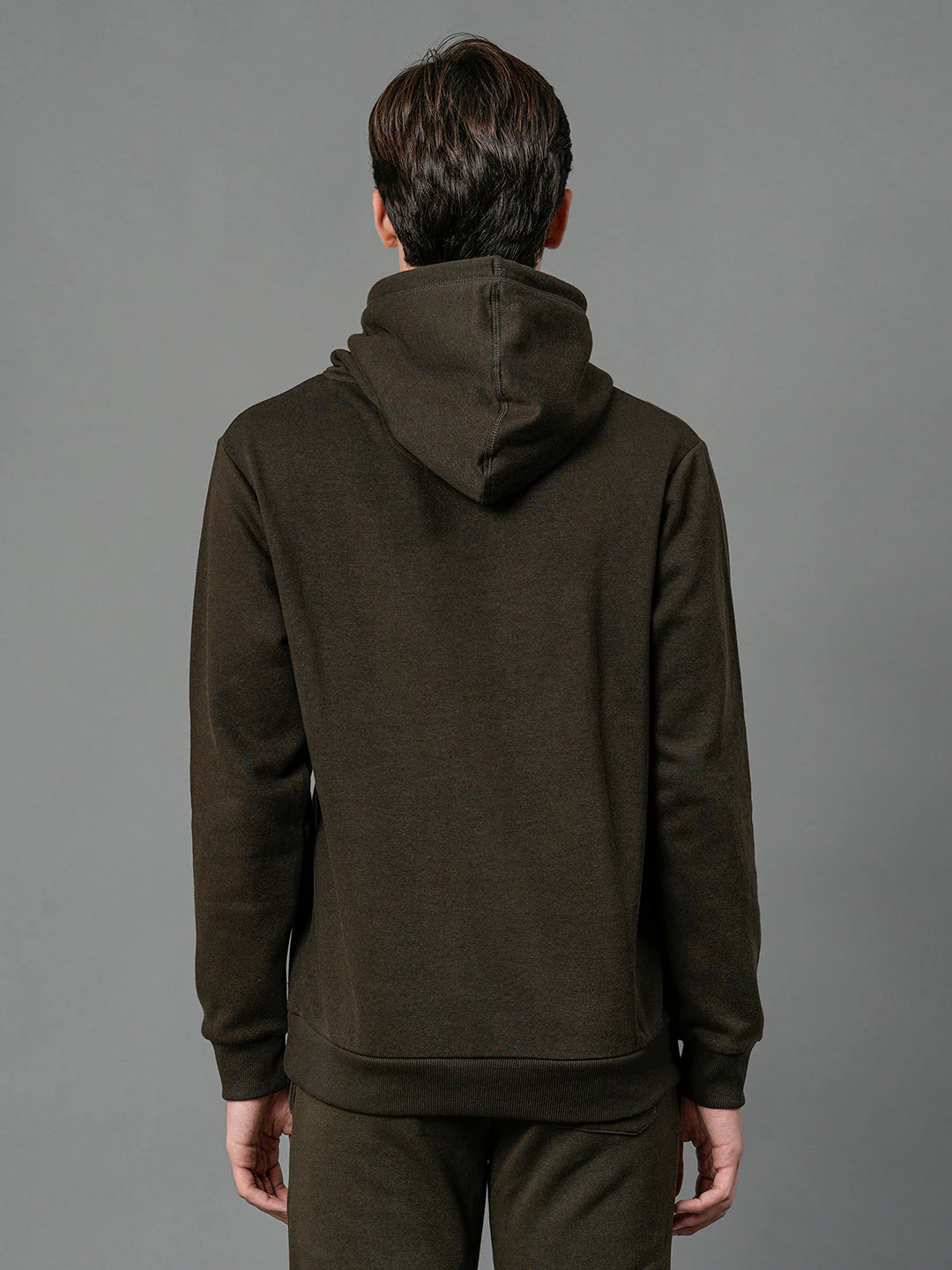 Men's Dark Olive Graphic Print Hoodie - Image 3