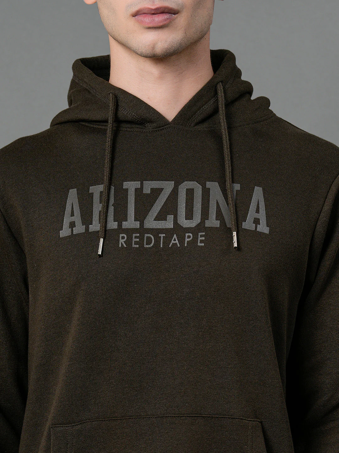 Men's Dark Olive Graphic Print Hoodie - Image 4