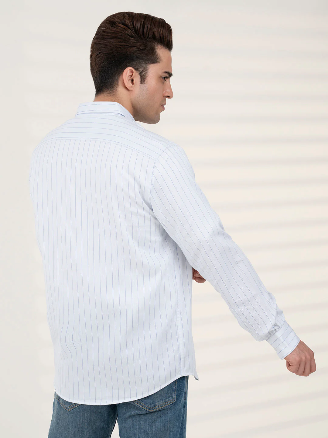 Men's Dobby Stripe Shirt | Everyday Smart Casual Look - Image 5