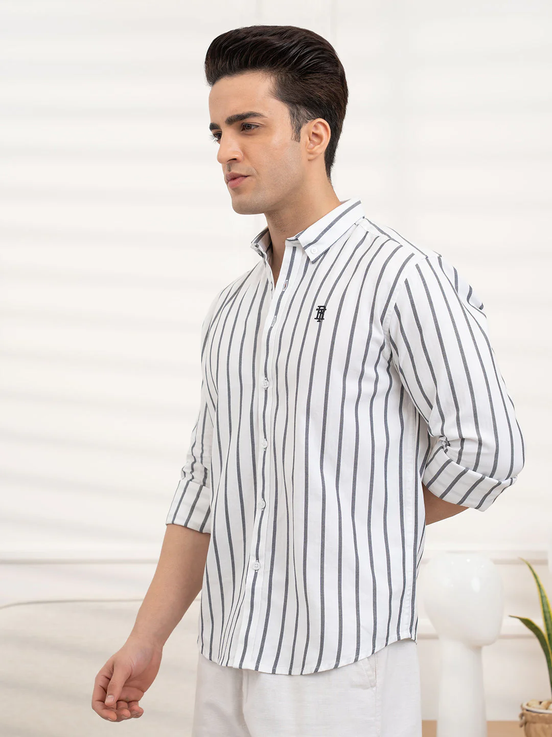 Men's Dobby Stripe Shirt | Everyday Smart Casual Look - Image 4