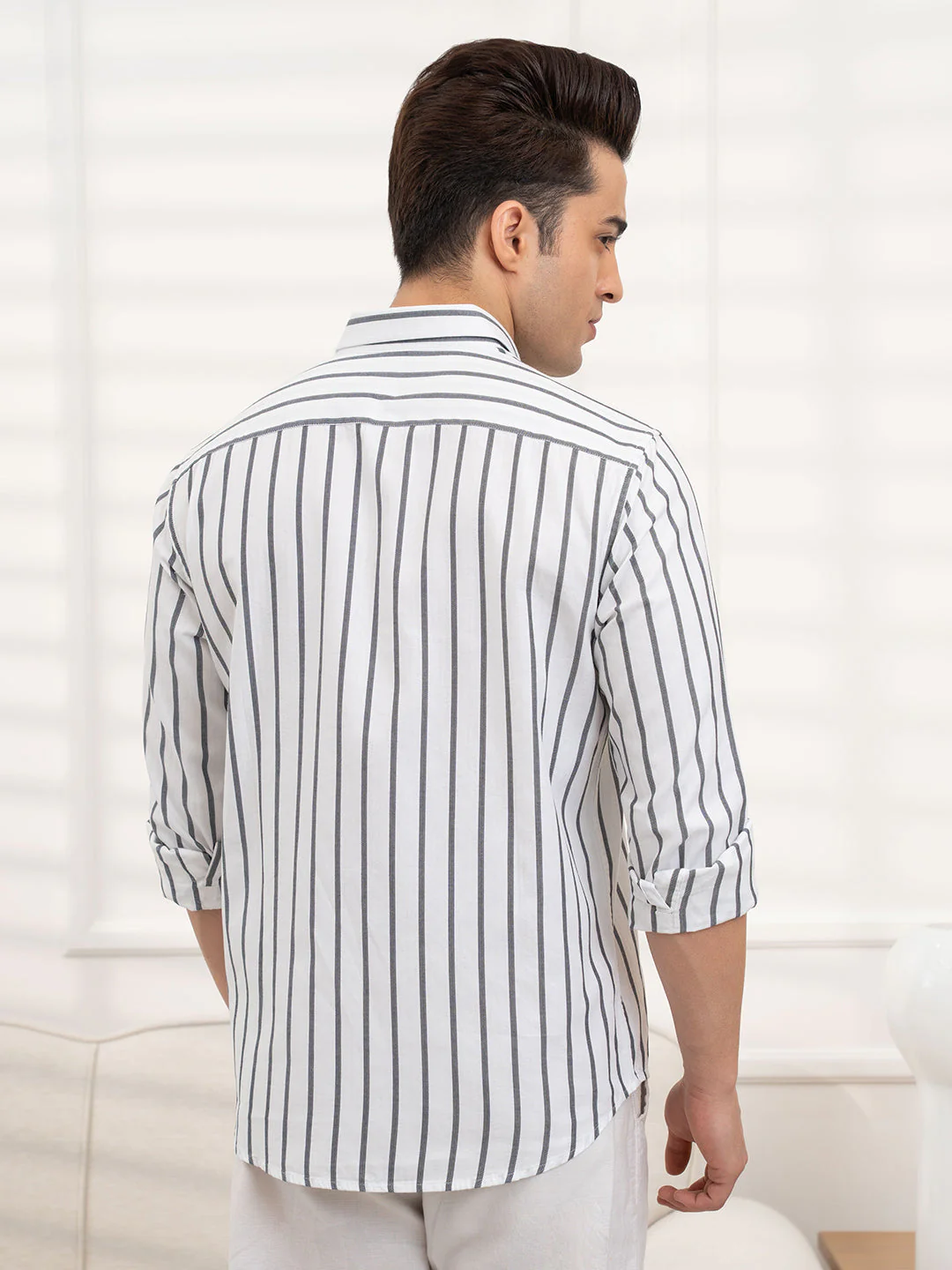 Men's Dobby Stripe Shirt | Everyday Smart Casual Look - Image 5