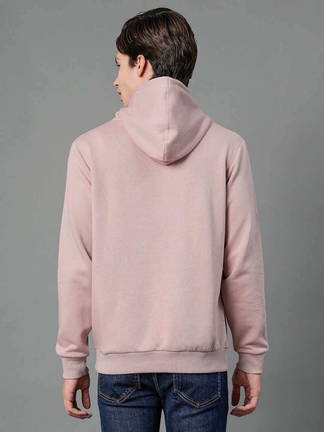Men's Dusky Pink Solid Hoodie - Image 3