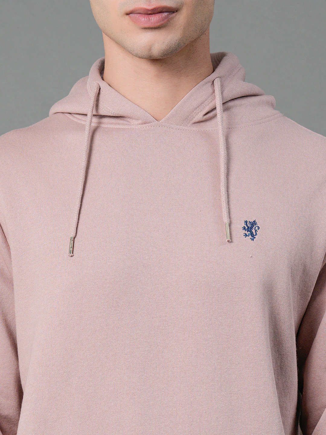 Men's Dusky Pink Solid Hoodie - Image 4