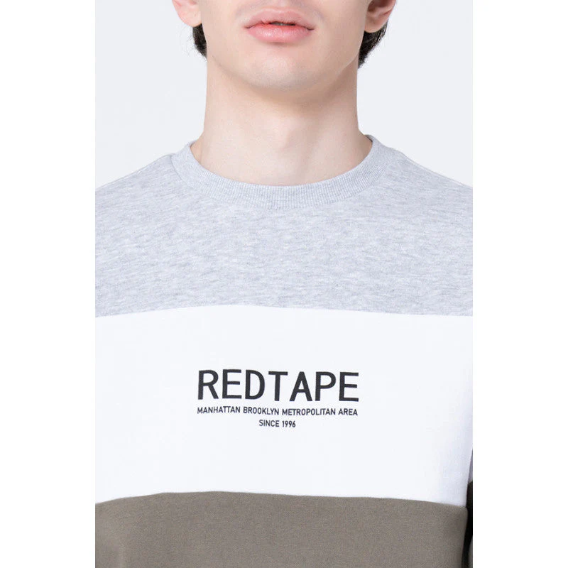 Men's Dusty Olive Color Block Sweatshirt - Image 4
