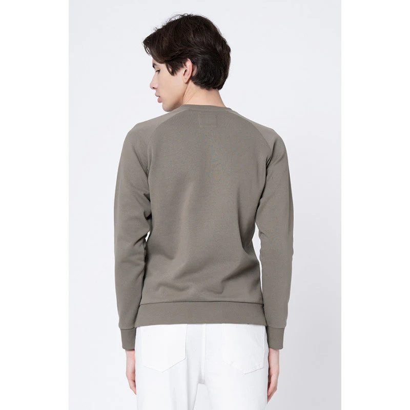 Men's Dusty Olive Solid Sweatshirt - Image 3