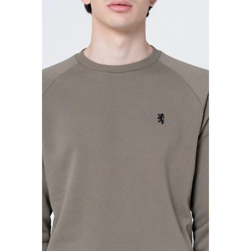 Men's Dusty Olive Solid Sweatshirt - Image 4