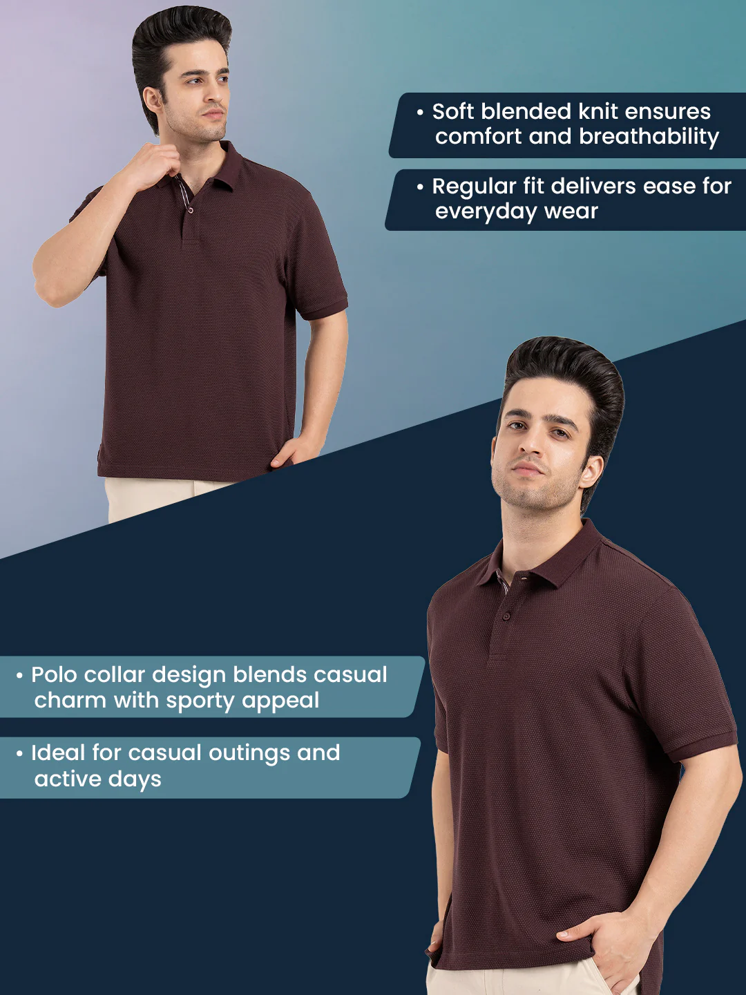 Menâ€™s Football Structure Polo T-Shirt - Image 2