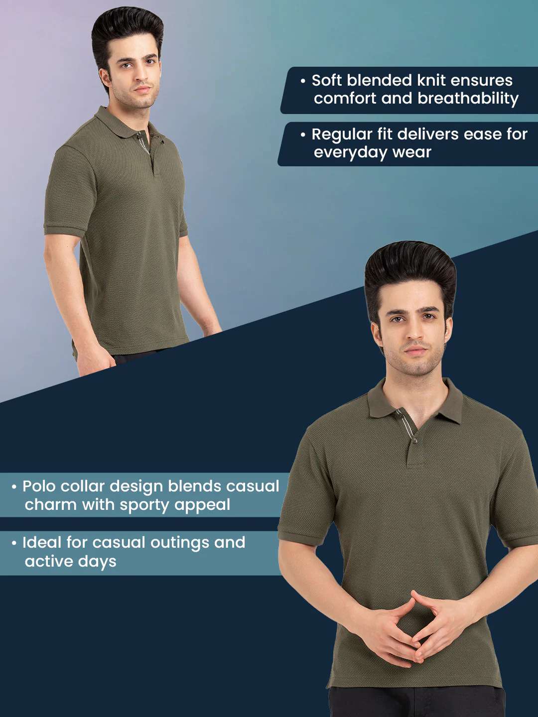 Menâ€™s Football Structure Polo T-Shirt - Image 2