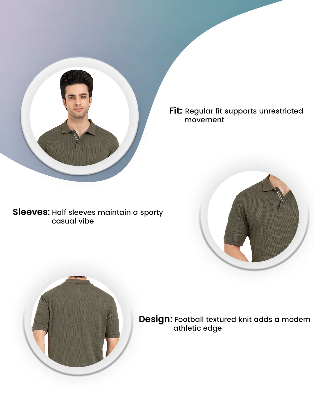 Menâ€™s Football Structure Polo T-Shirt - Image 3