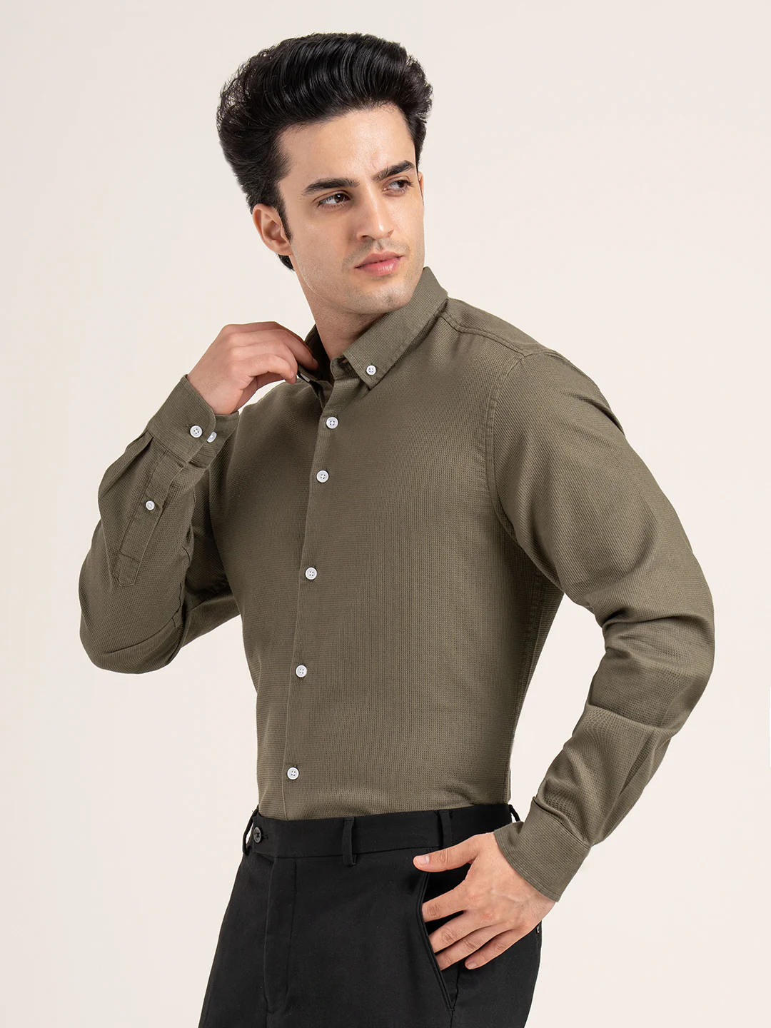 Mens Full Sleeve Dobby Shirt - Image 2