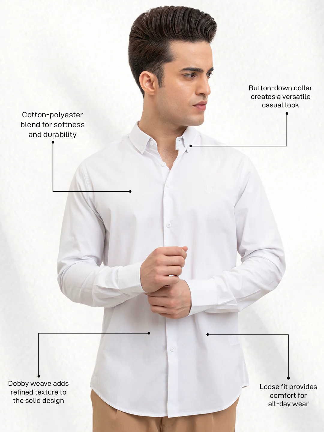 Mens Full Sleeve Dobby Shirt - Image 3