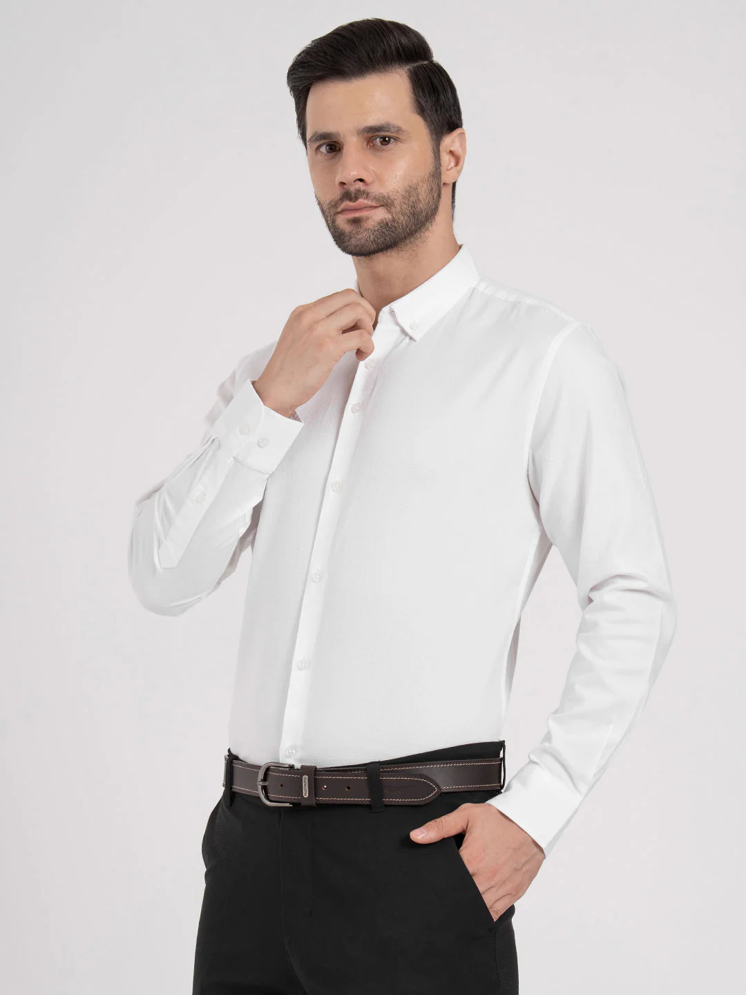 Mens Full Sleeve Dobby Shirt - Image 2