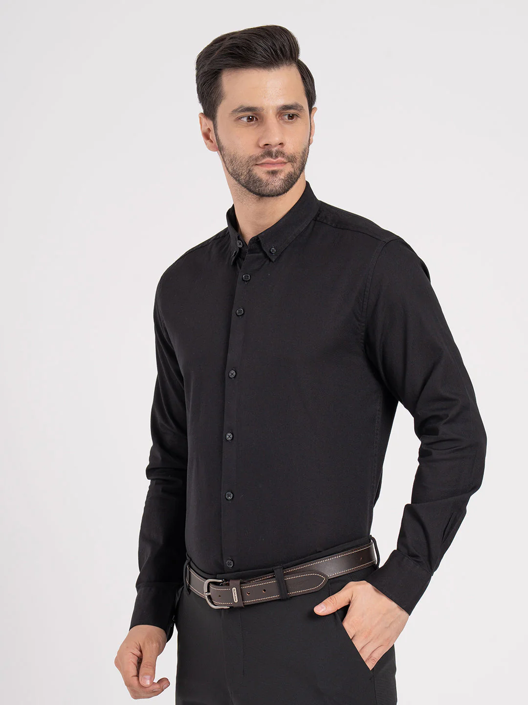 Mens Full Sleeve Dobby Shirt - Image 3