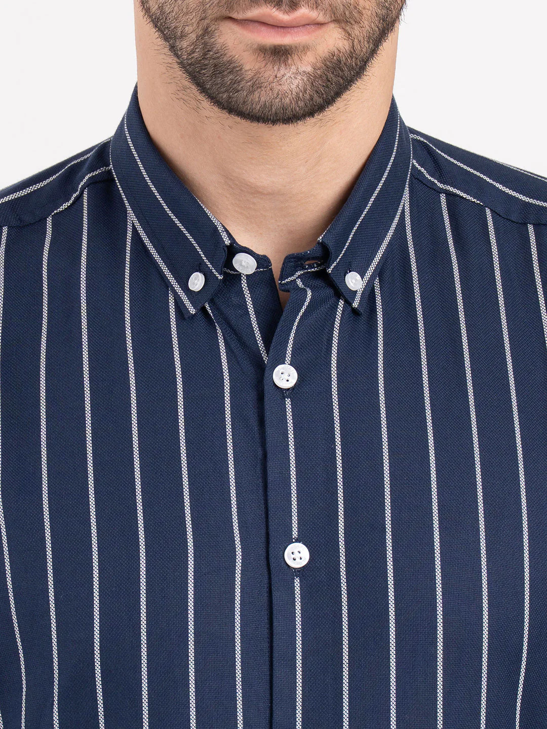 Mens Full Sleeve Dobby Stripe Shirt - Image 5