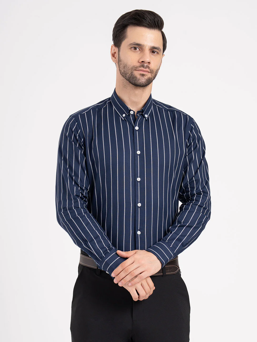 Mens Full Sleeve Dobby Stripe Shirt - Image 6