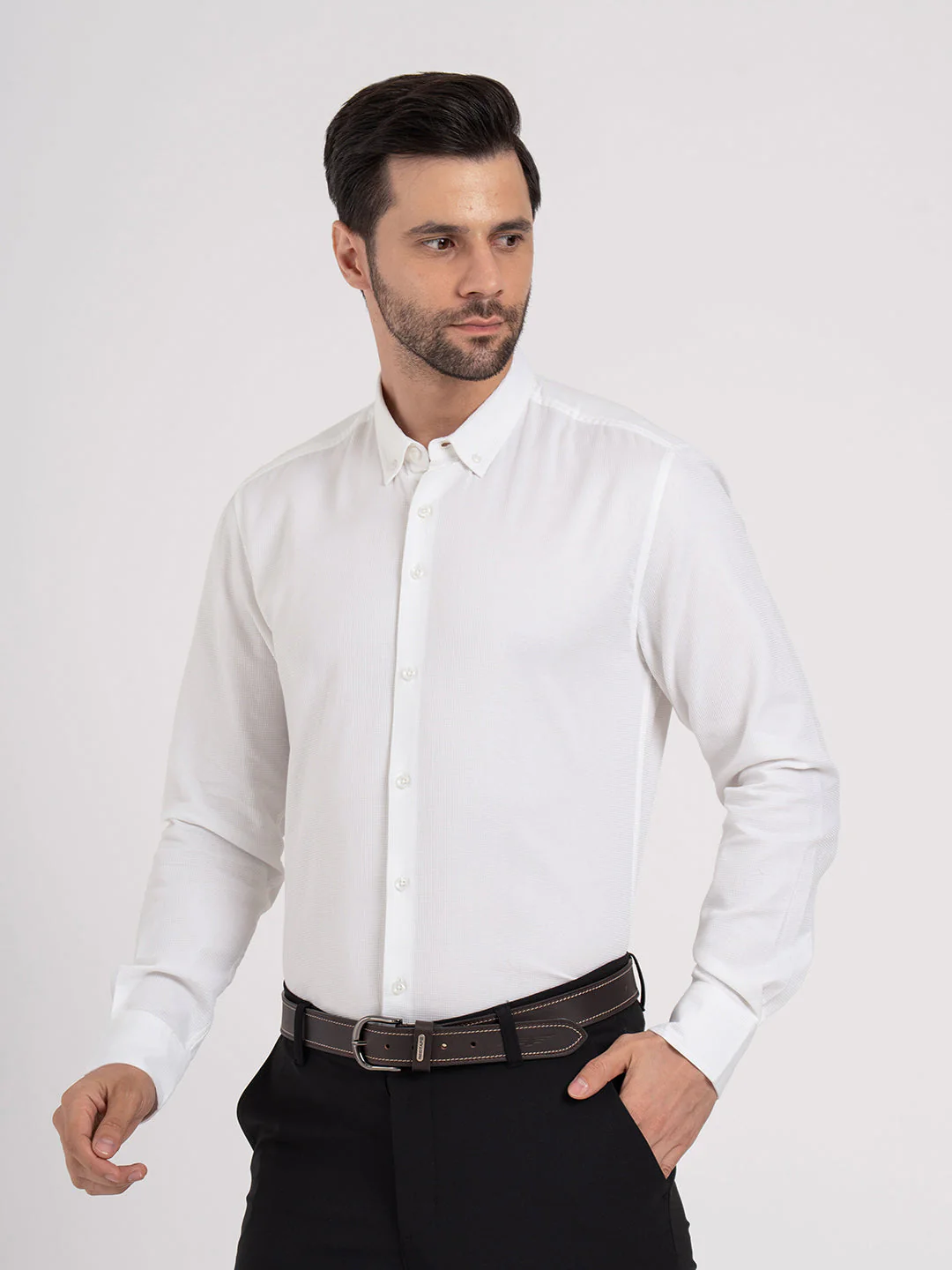 Mens Full Sleeve Dobby Shirt - Image 3