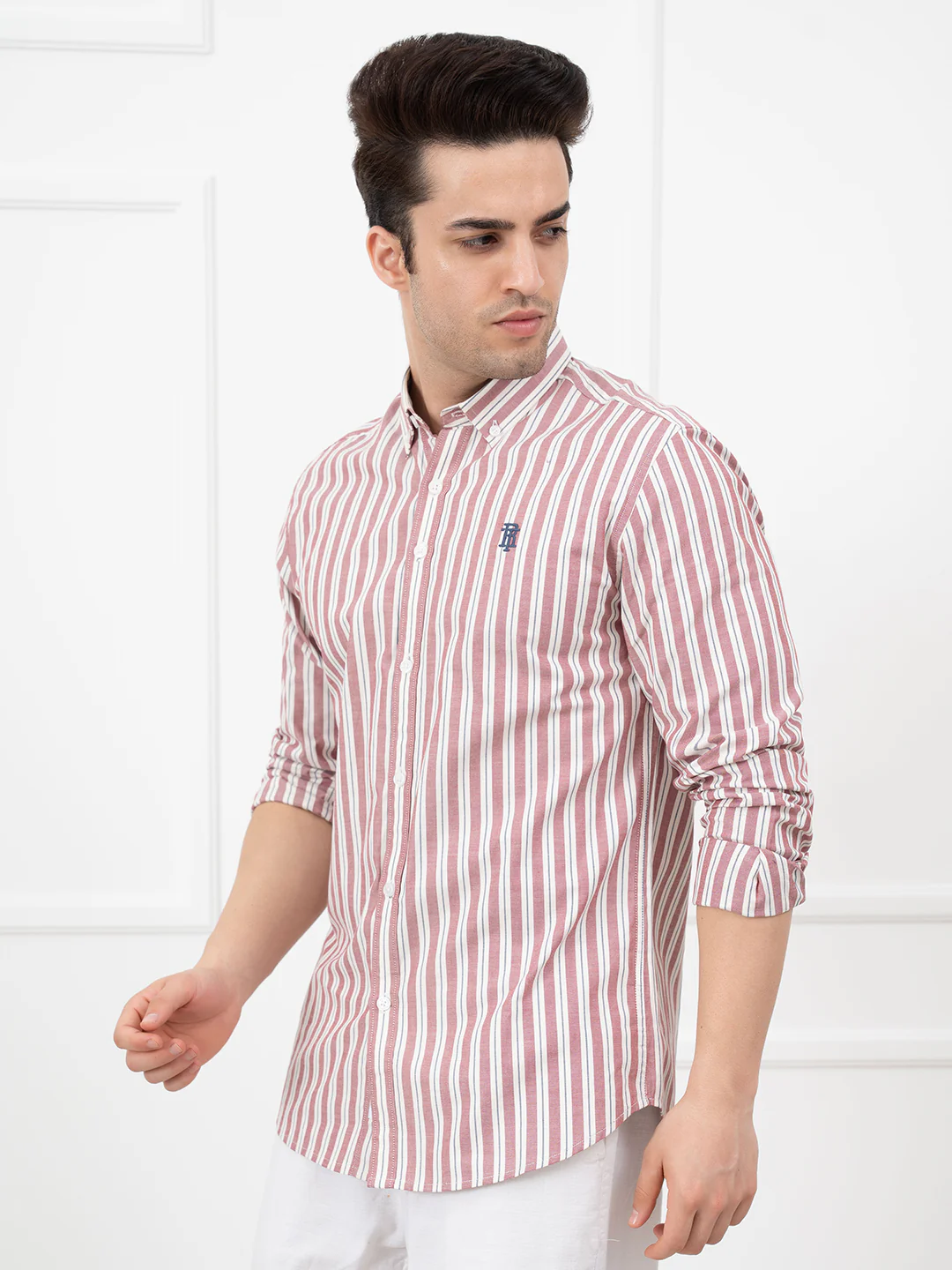 Mens Full Sleeve Oxford Stripe Shirt - Image 4