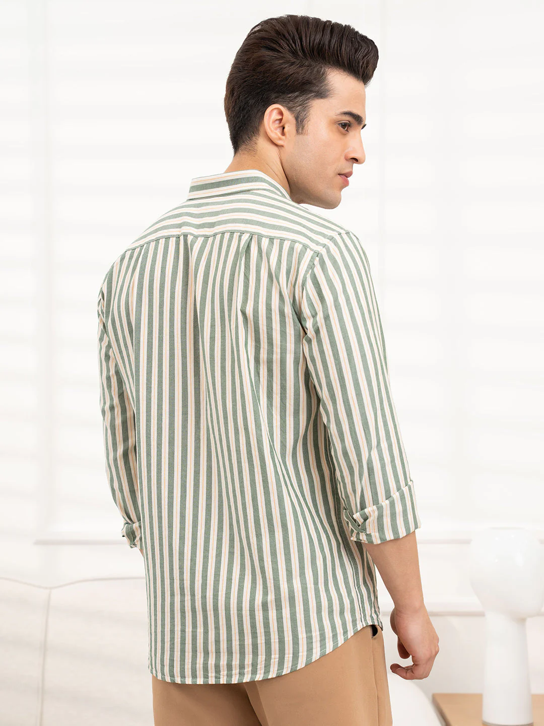 Mens Full Sleeve Oxford Stripe Shirt - Image 3