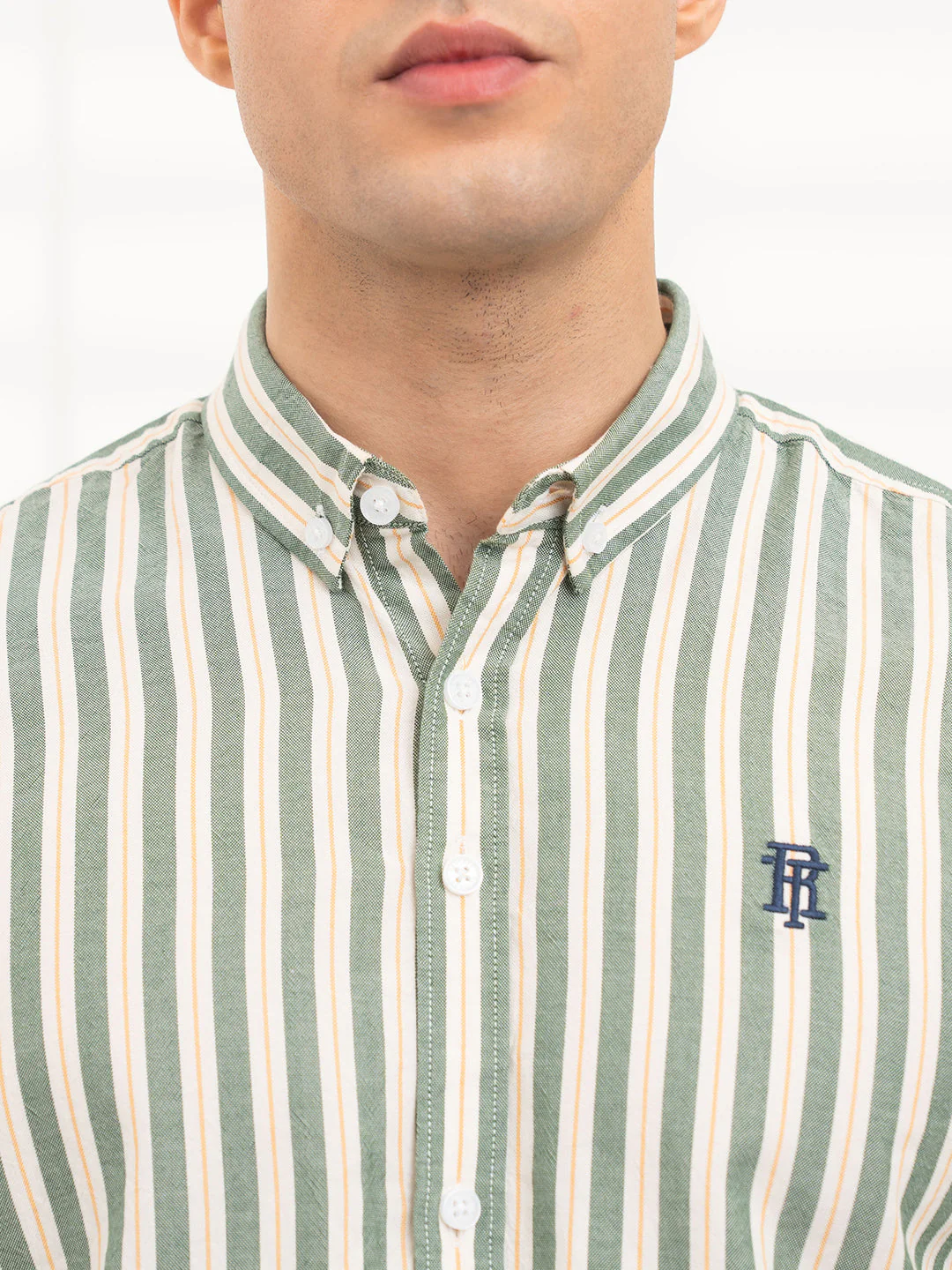 Mens Full Sleeve Oxford Stripe Shirt - Image 4