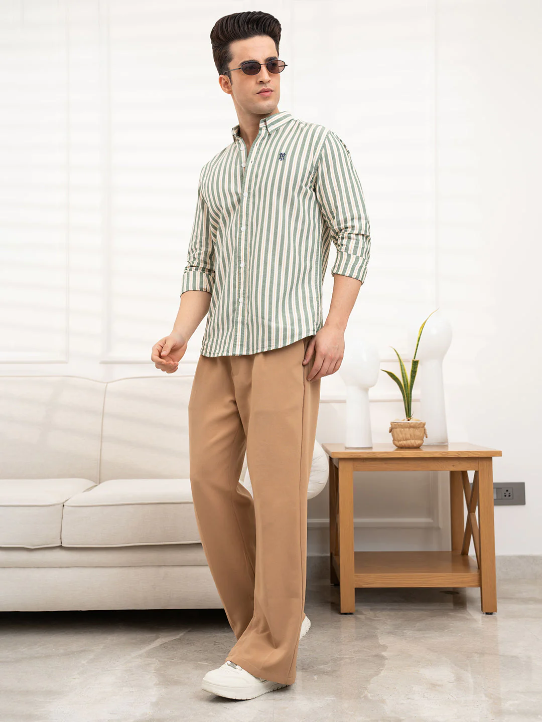 Mens Full Sleeve Oxford Stripe Shirt - Image 5