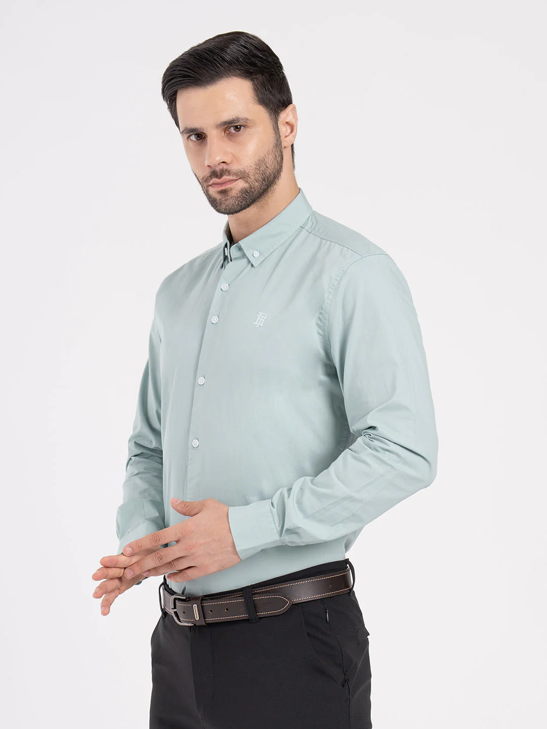 Mens Full Sleeve Poplin Solid Shirt - Image 3
