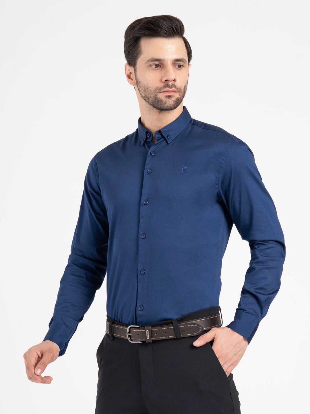 Mens Full Sleeve Solid Shirt - Image 3