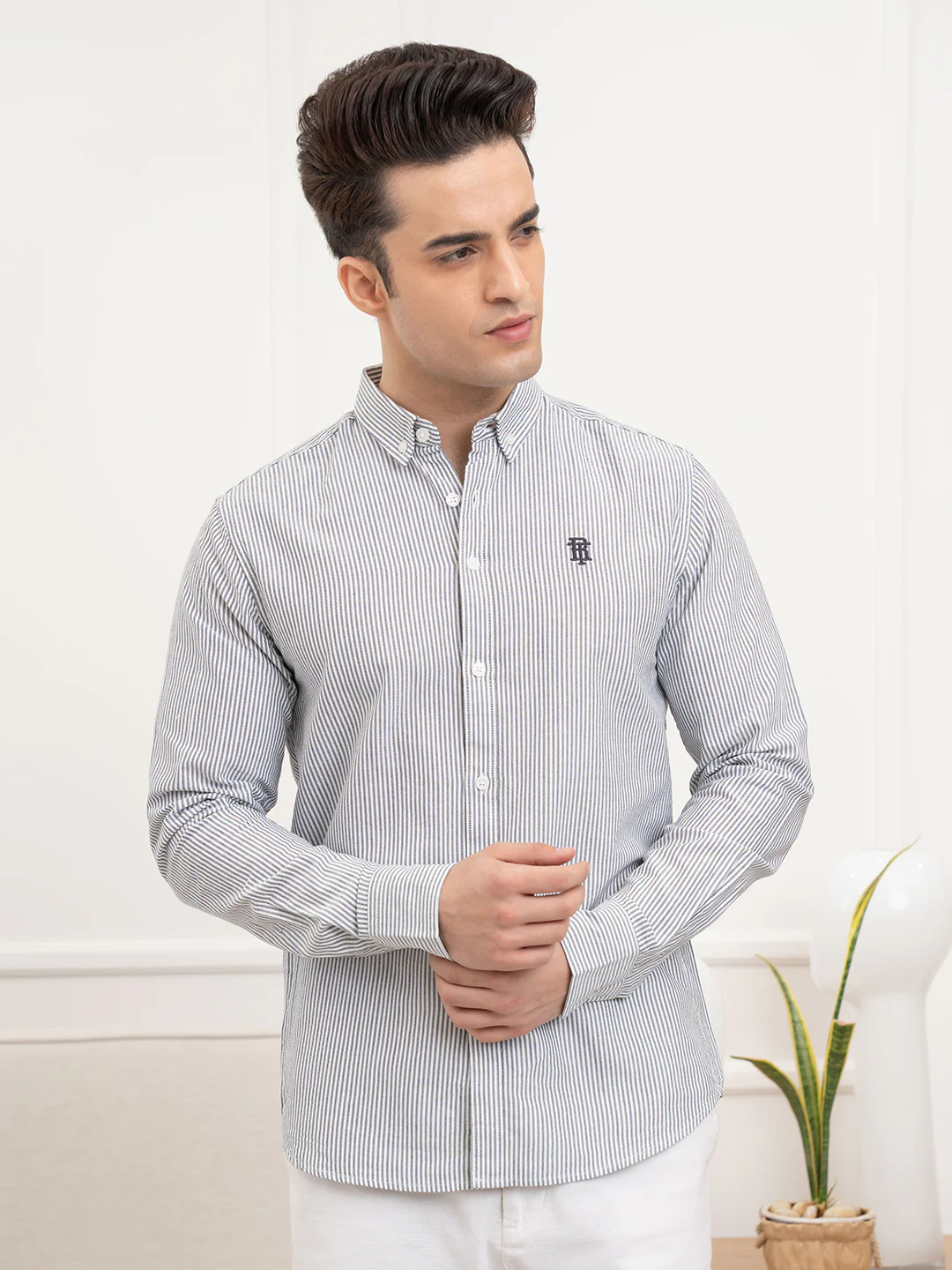 Men's Full Sleeve Stripe Shirt - Image 2