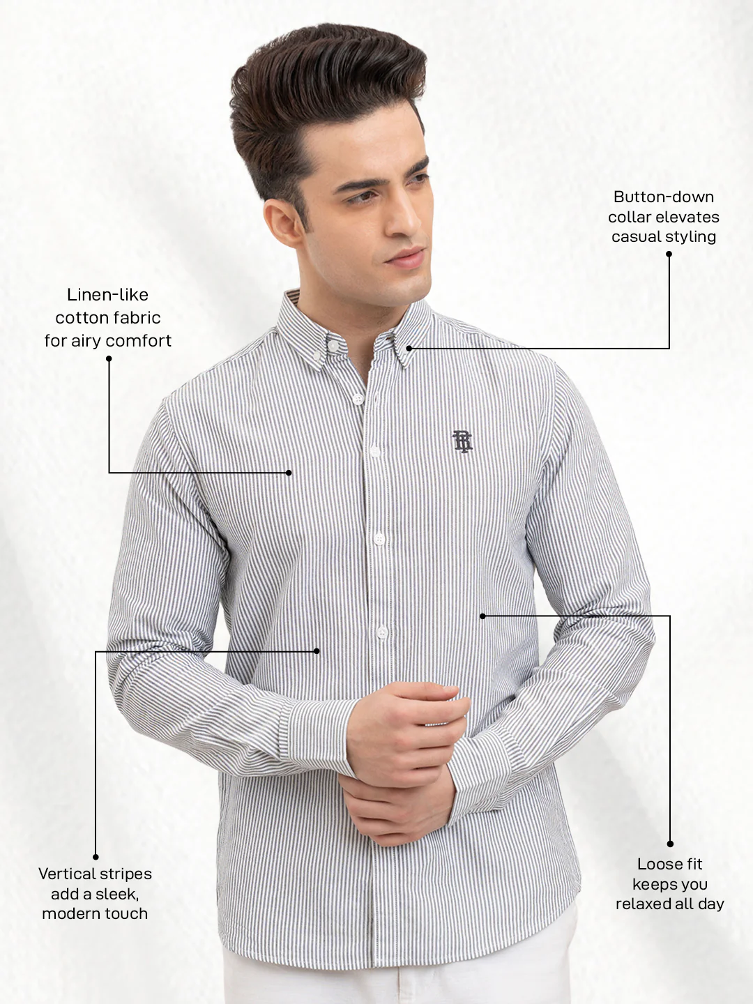 Men's Full Sleeve Stripe Shirt - Image 3