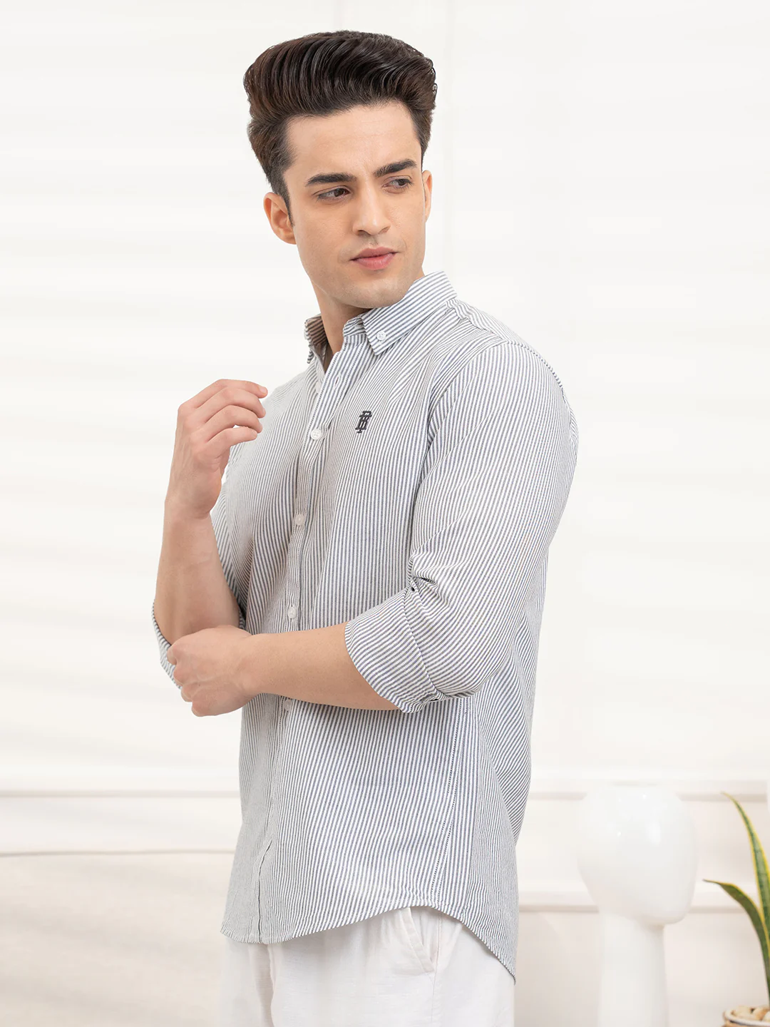 Men's Full Sleeve Stripe Shirt - Image 4