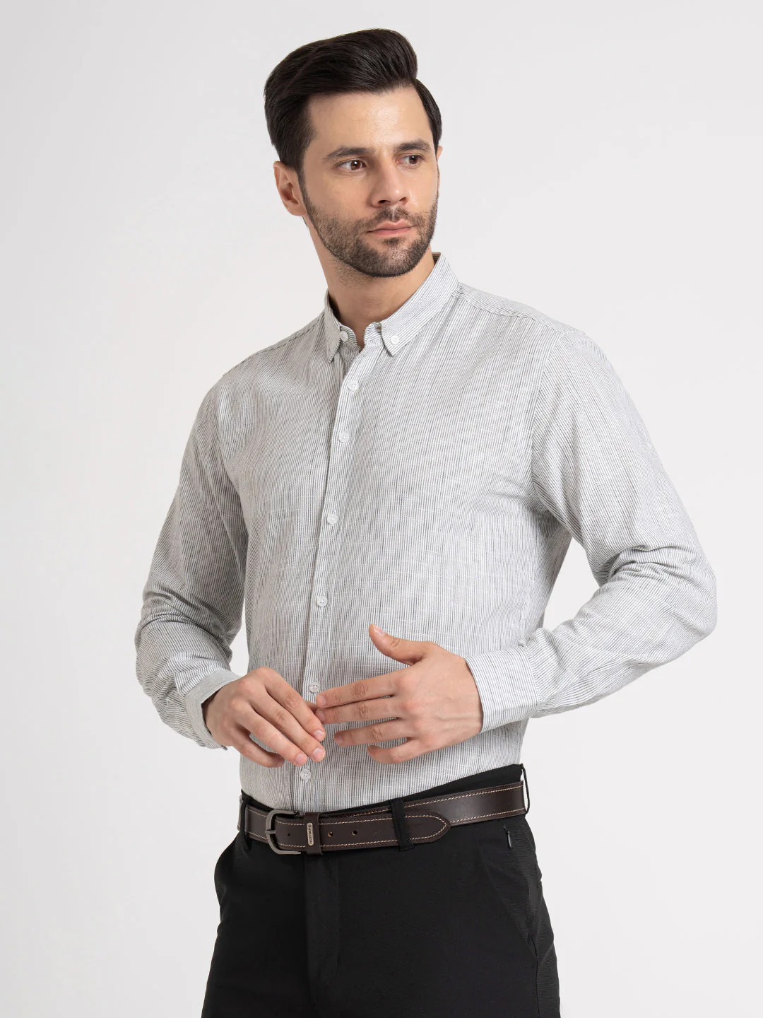 Mens Full Sleeve Stripe Shirt - Image 2