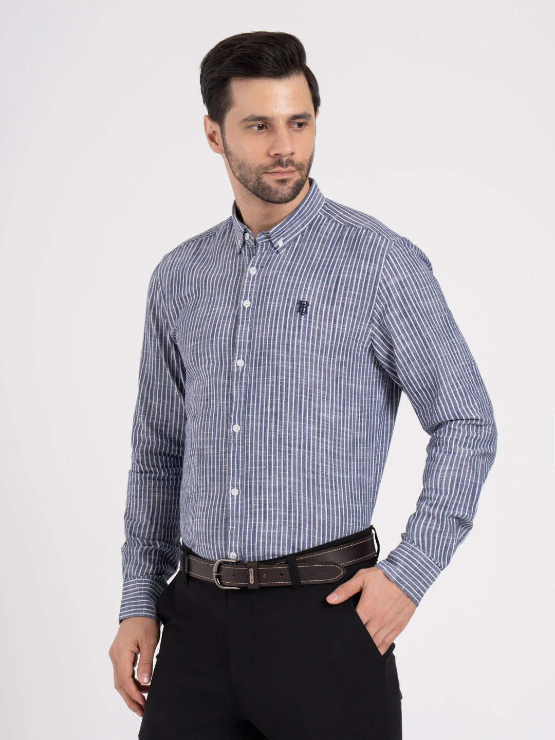 Mens Full Sleeve Stripe Shirt - Image 3