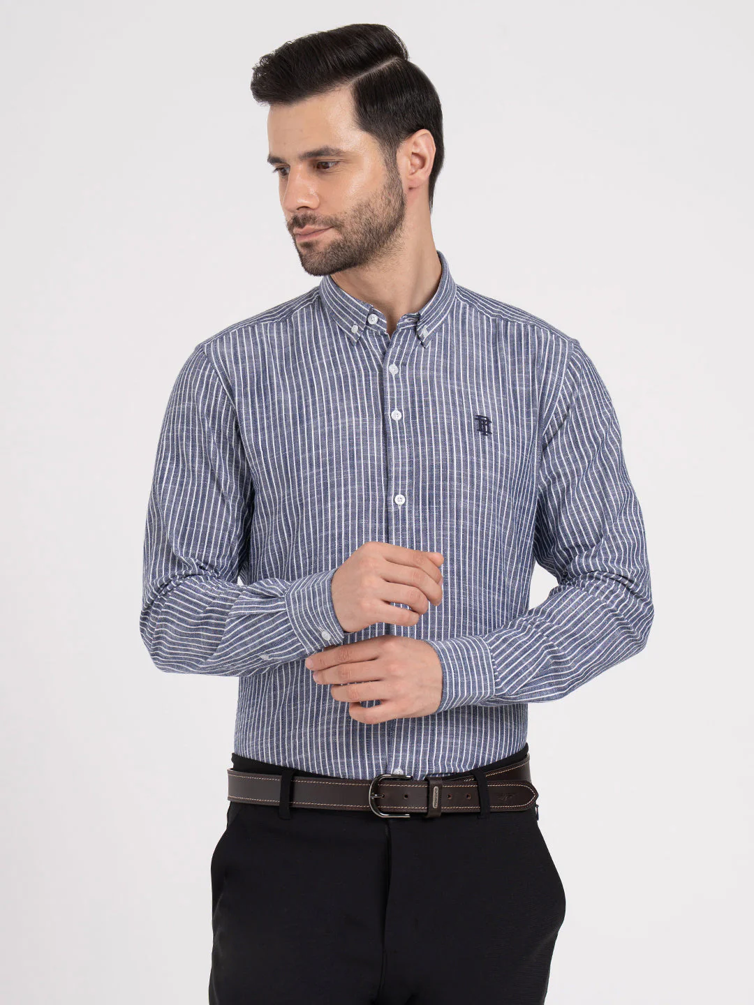 Mens Full Sleeve Stripe Shirt - Image 6
